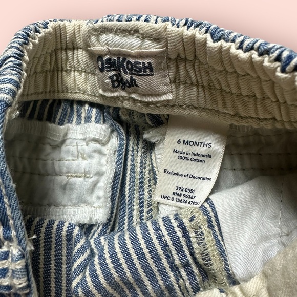 NWT Baby OshKosh B’Gosh Conductor Blue Stripe Cargo Shorts Size 6 Months - Picture 7 of 9